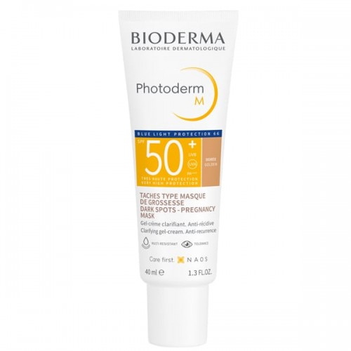 Bioderma Photoderm Μ SPF50+ Doree, Αντηλιακή Κρέμα με Χρώμα για Υψηλή Κάλυψη ,Ματ Αποτέλεσμα για το Δέρμα με Καφέ Κηλίδες και Μέλασμα 40ml