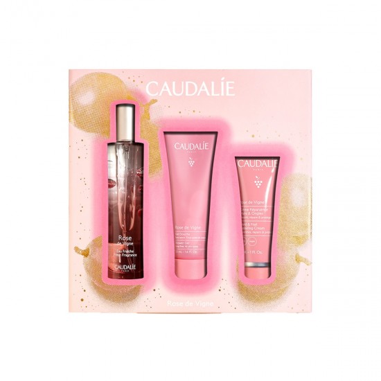 Caudalie Promo Rose de Vigne Xmas Fresh Fragrance Γυναικείο Άρωμα 50ml  & Δώρο Shower Gel Αφρόλουτρο Σώματος 50ml & Hand & Nail Repairing Cream Ενυδατική Κρέμα Χεριών & Νυχιών 30ml