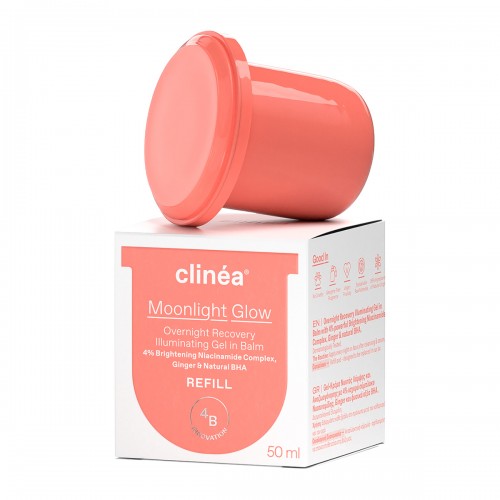 Clinea Moonlight Glow Overnight Recovery Illuminating Gel in Balm REFILL, Gel-Κρέμα Νύχτας Λάμψης & Αναζωογόνησης 50ml