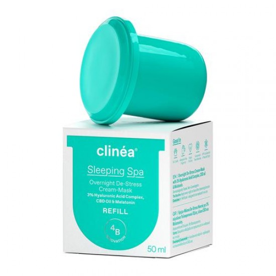 Clinea Sleeping Spa Overnight De-Stress Cream Mask REFILL,  Κρέμα Μάσκα De-Stress Νυκτός 50ml
