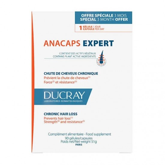 Ducray Anacaps Expert Συμπλήρωμα Διατροφής Kατά Της Μόνιμης Τριχόπτωσης 90caps Ducray Anacaps Expert Συμπλήρωμα Διατροφής Kατά Της Μόνιμης Τριχόπτωσης 90caps
