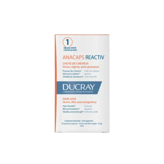 Ducray Anacaps Reactiv Hair Loss 30caps Συμπλήρωμα Διατροφής Για Τη Χρόνια Τριχόπτωση 30 Κάψουλες