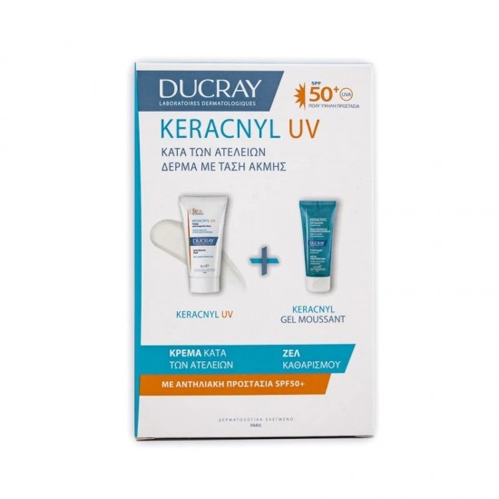 Ducray Promo Keracnyl UV Anti-Blemish Fluid Λεπτόρρευστη Αντηλιακή Κρέμα Υψηλής Προστασίας για Δέρμα με Τάση Ακμής 50ml & ΔΩΡΟ Keracnyl Gel 40ml