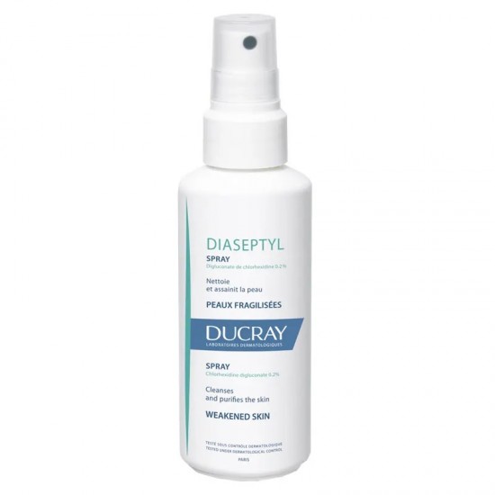 Ducray Diaseptyl Spray, Καθαρισμός Πληγών Αντισηπτικό Διάλυμα Χλωρεξιδίνης 0.2% για Πληγές σε Σπρέι.  125ml