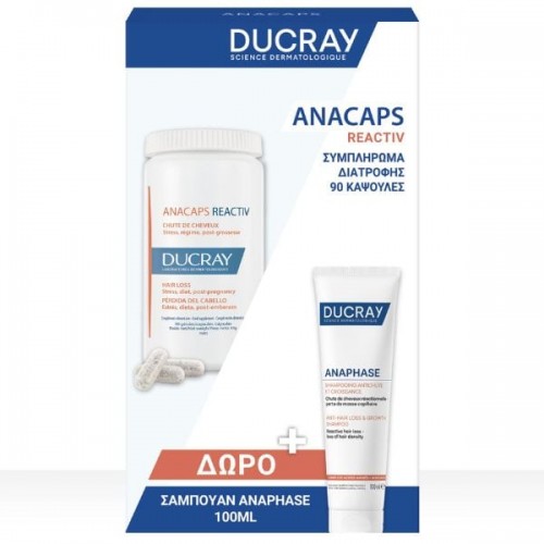 Ducray Promo Anacaps Reactiv 90caps & Δώρο Anaphase Σαμπουάν κατά της Τριχόπτωσης 100ml