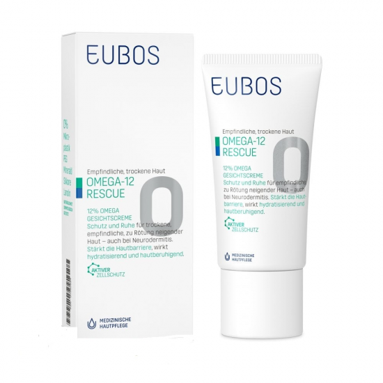 Eubos Omega 12% Rescue Face Cream, Καταπραϋντική Κρέμα Προσώπου 50ml
