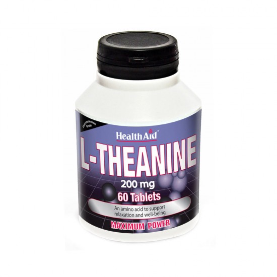 Health Aid L-Theanine 200mg 60tabs  Θειανίνης Αμινοξύ Που Υποστηρίζει Την Ηρεμία Του Νευρικού Συστήματος