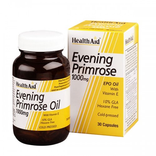 Health Aid Evening Primrose 1000mg Έλαιο νυχτολούλουδου, Φυσική Πηγή GLA 30 Κάψουλες