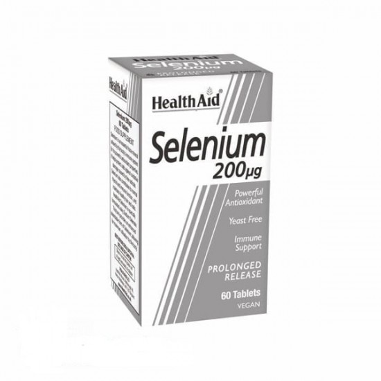 Health Aid Selenium 200μg Αντιοξειδωτική Δράση & Θυρεοειδής Αδένας 60 Ταμπλέτες