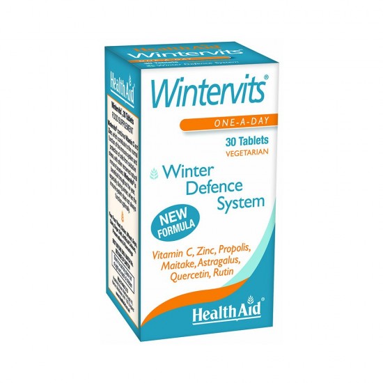 Health Aid Wintervits, Συμπλήρωμα Διατροφής Δυνατό Ανοσοποιητικό Σύστημα Χωρίς Γλουτένη, Ζάχαρη, Αλάτι 30 Ταμπλέτες