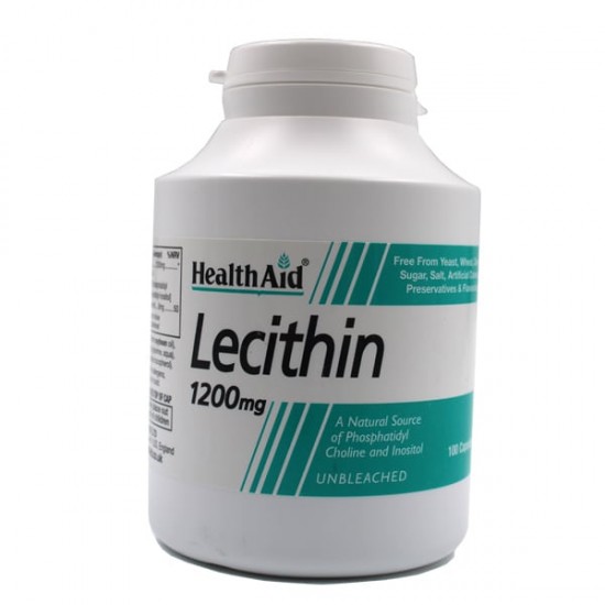 Health Aid Lecithin GMO FREE 1200mg, Συμπλήρωμα Διατροφής Αποτρέπει το Μπλοκάρισμα των Αρτηριών 100 Ταμπλέτες