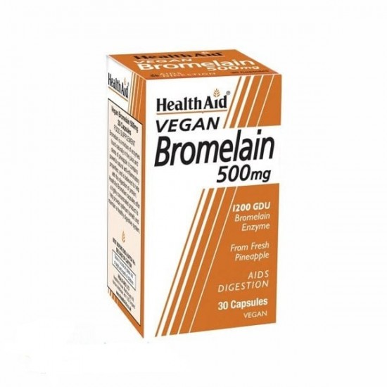 Health Aid Bromelain 500mg Vegan Πεπτικό Ένζυμο 30 Caps