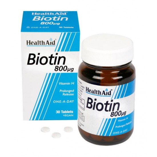 Health Aid Biotin (vitamin H) 800μg, Συμπλήρωμα Διατροφής 30 Ταμπλέτες Απαραίτητη για την Υγεία του Δέρματος, των Βλεννογόνων, των Ερυθρών Αιμοσφαιρίων και του Καρδιαγγειακού Συστήματος Health Aid Biotin (vitamin H) 800μg, Συμπλήρωμα Διατροφής 30 Ταμπλέτες Απαραίτητη για την Υγεία του Δέρματος, των Βλεννογόνων, των Ερυθρών Αιμοσφαιρίων και του Καρδιαγγειακού Συστήματος
