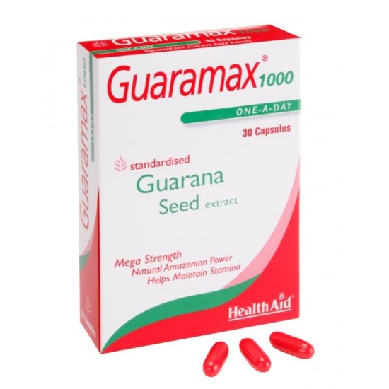 Health Aid Guaramax 1000 250mg, Συμπλήρωμα Διατροφής-Φυσικό τονωτικό 30 Κάψουλες Health Aid Guaramax 1000 250mg, Συμπλήρωμα Διατροφής-Φυσικό τονωτικό 30 Κάψουλες