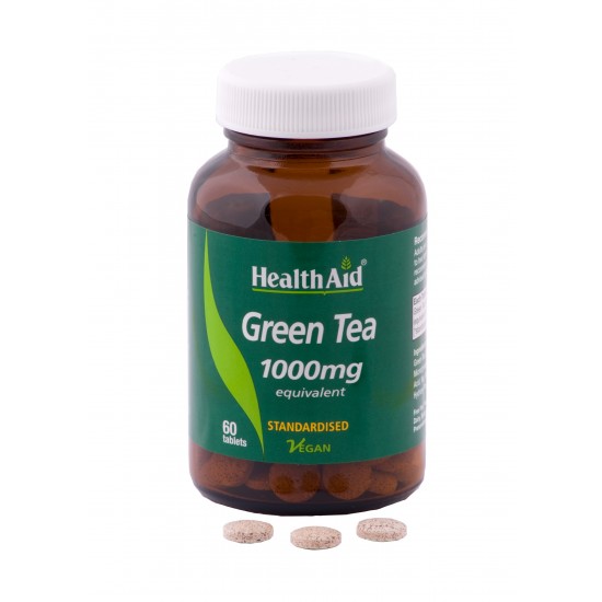 Health Aid Green Tea Tabs 1000mg, Συμπληρώμα Δίαιτας 60 Ταμπλέτες Health Aid Green Tea Tabs 1000mg, Συμπληρώμα Δίαιτας 60 Ταμπλέτες