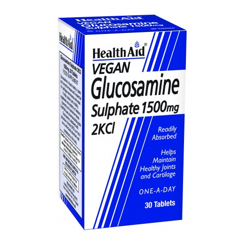 Health Aid Glucosamine Sulphate 2KCl Vegan,  Συστατικό των Αρθρώσεων & των Συνδετικών Ιστών 30 Ταμπλέτες