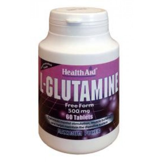 Health Aid L-Glutamine, Συμπλήρωμα Διατροφής 60 Ταμπλέτες Γλουταμίνη για Καλή Εγκεφαλική Λειτουργία 