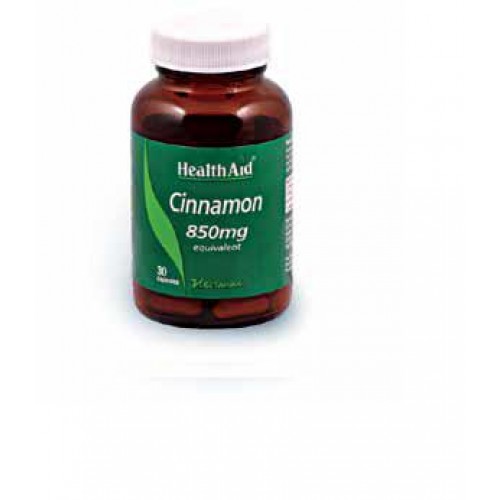 Health Aid Cinnamon 850mg, Συμπλήρωμα Διατροφής Κανέλα για τη Διατήρηση του Σακχάρου σε Χαμηλά Επίπεδα 30 Κάψουλες Health Aid Cinnamon 850mg, Συμπλήρωμα Διατροφής Κανέλα για τη Διατήρηση του Σακχάρου σε Χαμηλά Επίπεδα 30 Κάψουλες