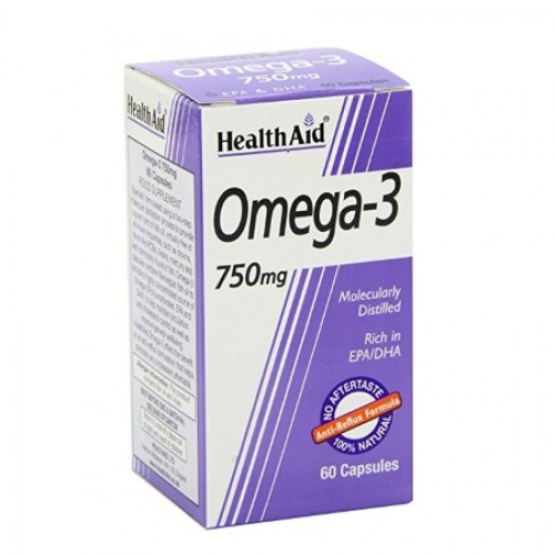 Health Aid Omega-3 750mg Απαραίτητα Ω3 Λιπαρά Οξέα 60 Κάψουλες