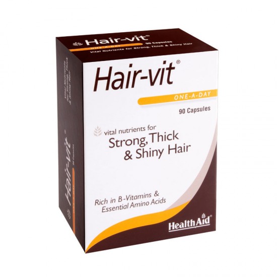 Health Aid Hair-Vit Βιταμίνες, Μέταλλα, Ιχνοστοιχεία & Αμινοξέα για Μαλλιά 90 Κάψουλες Health Aid Hair-Vit Βιταμίνες, Μέταλλα, Ιχνοστοιχεία & Αμινοξέα για Μαλλιά 90 Κάψουλες