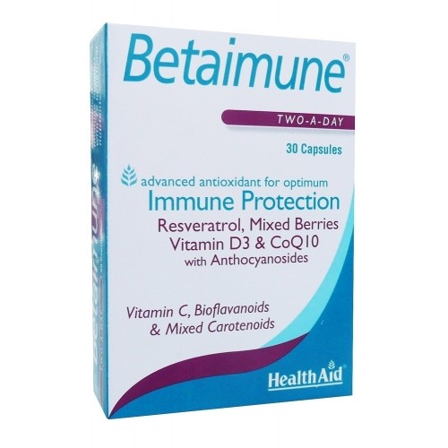 Health Aid Betaimune, Συμπλήρωμα Διατροφής Αντιοξειδωτικά, για τη Καθημερινή Προστασία & Ενίσχυση του Ανοσοποιητικού Συστήματος 30 Κάψουλες