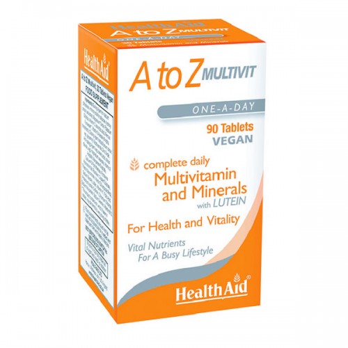 Health Aid Vegan Α to Ζ Multivitamin, Πολυβιταμίνες, Μέταλλα & Λουτεΐνη 90 Ταμπλέτες Health Aid Vegan Α to Ζ Multivitamin, Πολυβιταμίνες, Μέταλλα & Λουτεΐνη 90 Ταμπλέτες