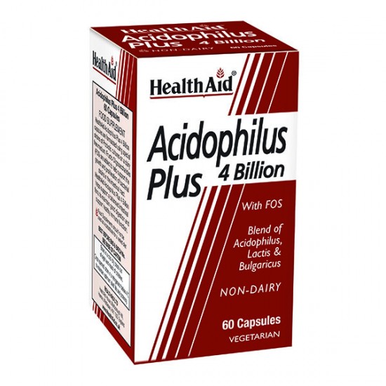 Health Aid Acidophilus Plus 4 Bilion, Προβιοτικά 4δις με Πρεβιοτικά 60 Vegeterian Κάψουλες
