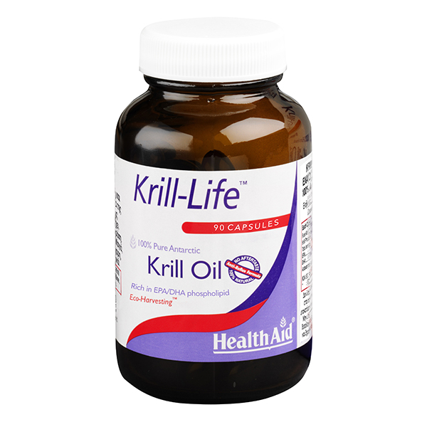 Health Aid Krill-Life Έλαιο Krill Ανταρκτικής 100% Αγνό χωρίς Επίγευση 90 Κάψουλες