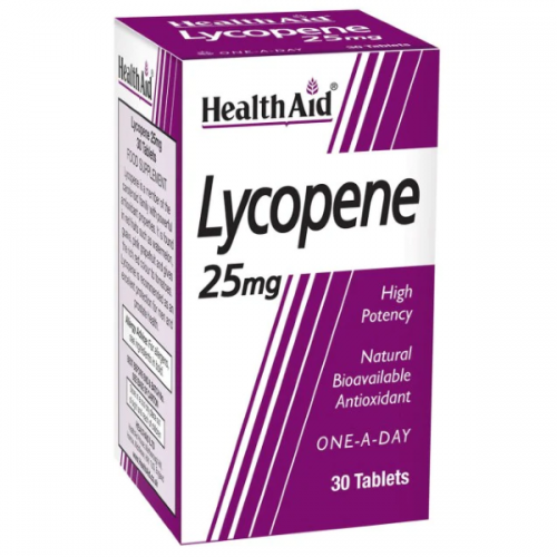 Health Aid Lycopene 25mg, Χρήσιμο για την Υγεία του Αναπαραγωγικού Συστήματος των Ανδρών & τον Προστάτη 30 Vegan Ταμπλέτες