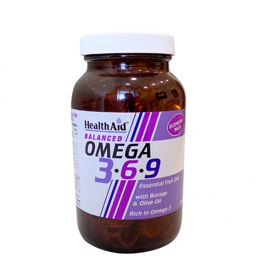 Health Aid Omega 3-6-9, Συμβάλλουν στην Φυσιολογική Λειτουργία Καρδιάς, Εγκεφάλου & Όρασης 90 Κάψουλες