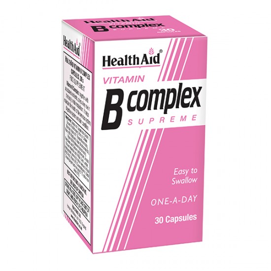 Health Aid Vitamin B Complex Supreme, Σύμπλεγμα Βιταμινών Β 30 Κάψουλες Health Aid Vitamin B Complex Supreme, Σύμπλεγμα Βιταμινών Β 30 Κάψουλες