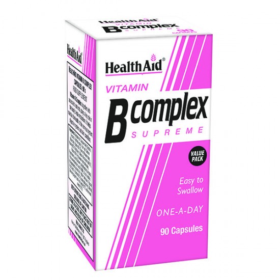 Health Aid Vitamin B Complex Supreme, Σύμπλεγμα Βιταμινών Β 90 Κάψουλες