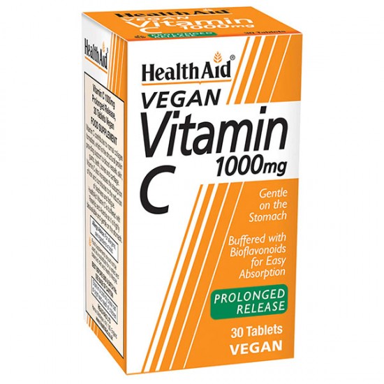 Health Aid Vegan Vitamin C 1000mg with Bioflavonoids, Συμπλήρωμα Διατροφής 30 Ταμπλέτες