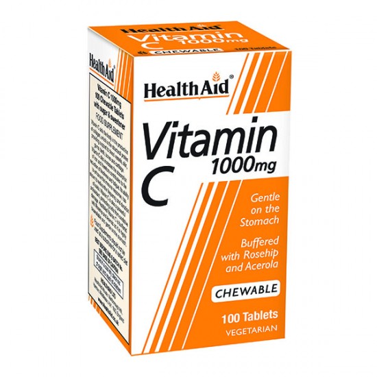 Health Aid Vitamin C 1.000mg Chewable, 100 Μασώμενα Δισκία