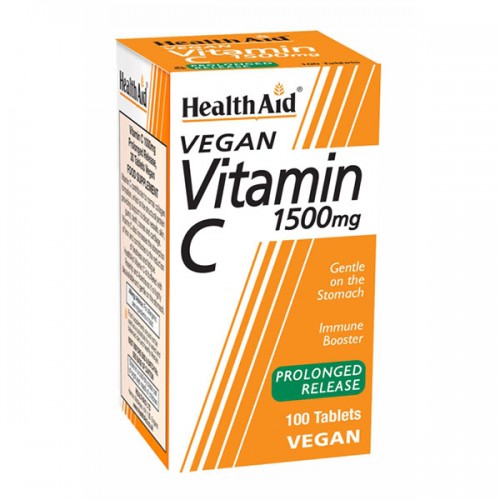Health Aid Vegan Vitamin C 1500mg with Bioflavonoids, Συμπλήρωμα Διατροφής 100 Ταμπλέτες Health Aid Vegan Vitamin C 1500mg with Bioflavonoids, Συμπλήρωμα Διατροφής 100 Ταμπλέτες