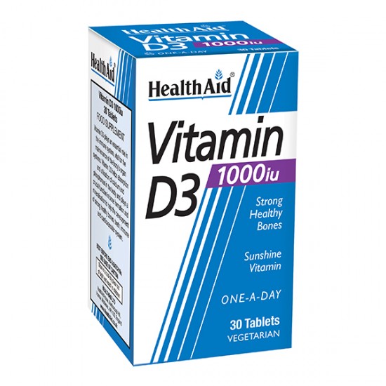 Health Aid Vitamin D3 1000i.u., 120 Vegeterian Ταμπλέτες Health Aid Vitamin D3 1000i.u., 120 Vegeterian Ταμπλέτες