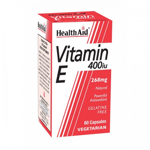 Health Aid Vitamin E 400 i.u., Φυσική Βιταμίνη Ε 268mg με Αντιοξειδωτική Δράση 60 Κάψουλες