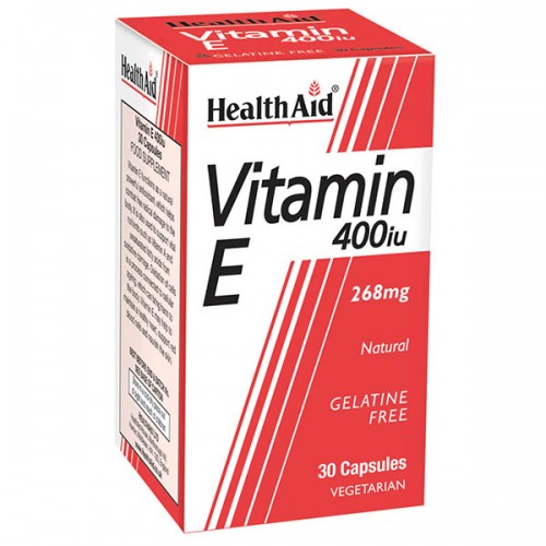 Health Aid Vitamin E 400 i.u., Φυσική Βιταμίνη Ε 268mg με Αντιοξειδωτική Δράση 30 Κάψουλες