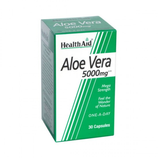 Health Aid Aloe Vera 5000mg, Αγνό Εκχύλισμα Αλόη Βέρα 30 Κάψουλες
