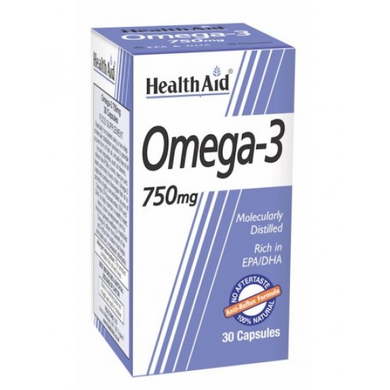 Health Aid Omega-3 750mg Απαραίτητα Ω3 Λιπαρά Οξέα 30 Κάψουλες