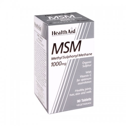 Health Aid MSM with Vitamin C 1000mg, Μυοσκελετικό Σύστημα 90 Ταμπλέτες
