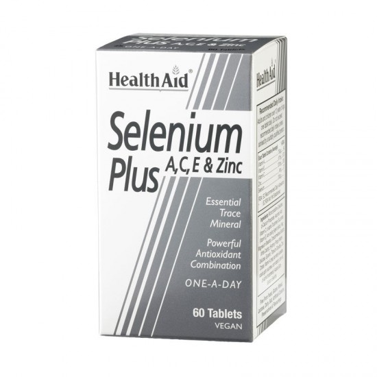 Health Aid Selenium Plus 200μg A,C,E & Zinc, Συνδυασμός με Αντιοξειδωτικές Ιδιότητες 60 Ταμπλέτες
