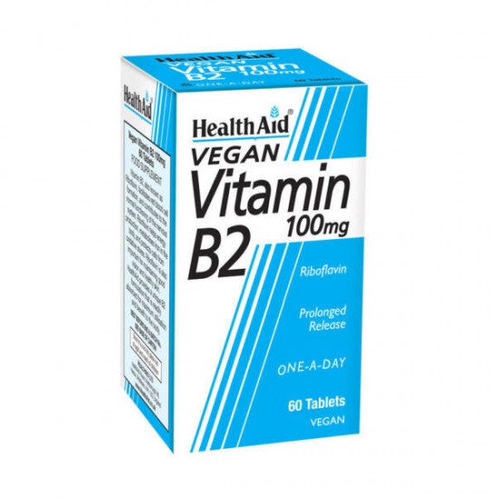 Health Aid Vitamin B2 100μg, Συμπλήρωμα Διατροφής 60 Ταμπλέτες