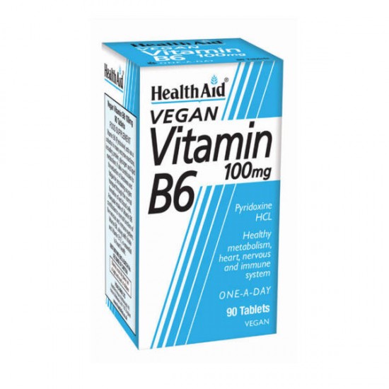 Health Aid Vitamin B6 100μg, Συμπλήρωμα Διατροφής 90 Ταμπλέτες