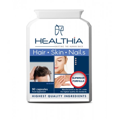 Healthia Hair-Skin-Nails Συνδυασμός από Βιταμίνες, Μέταλλα & Ιχνοστοιχεία 90 Capsules