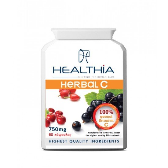 Healthia Herbal C 100% Φυσική Βιταμίνη C 750mg 60 Caps