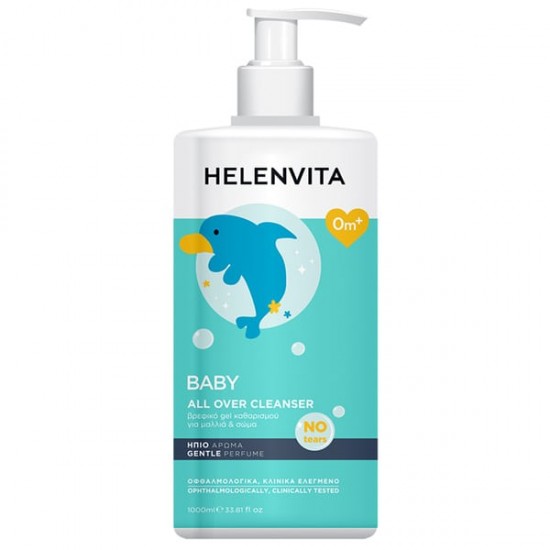 Helenvita Baby All Over Cleanser, Βρεφικό Καθαριστικό Υγρό για Σώμα & Μαλλιά1Lt
