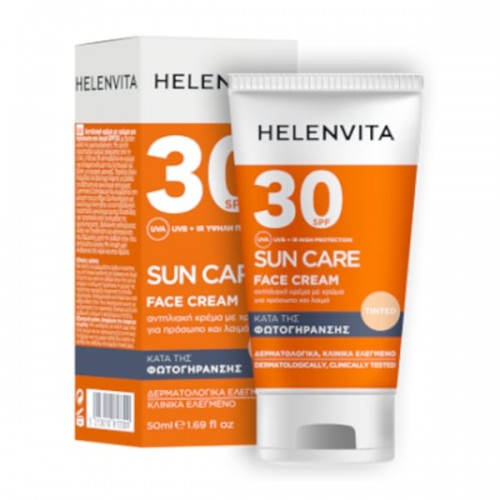 Helenvita Sun Care Face Cream Tinted Αντηλιακή Κρέμα  SPF30 με Χρώμα για Πρόσωπο κατά της Φωτογήρανσης  50ml