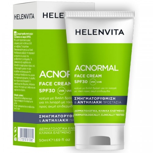 Helenvita Acnormal Face Cream SPF30 Σμηγματορύθμιση & Αντηλιακή Προστασία Για την Λιπαρή με Τάση προς Ακμή Επιδερμίδα 50ml Helenvita Acnormal Face Cream SPF30 Σμηγματορύθμιση & Αντηλιακή Προστασία Για την Λιπαρή με Τάση προς Ακμή Επιδερμίδα 50ml