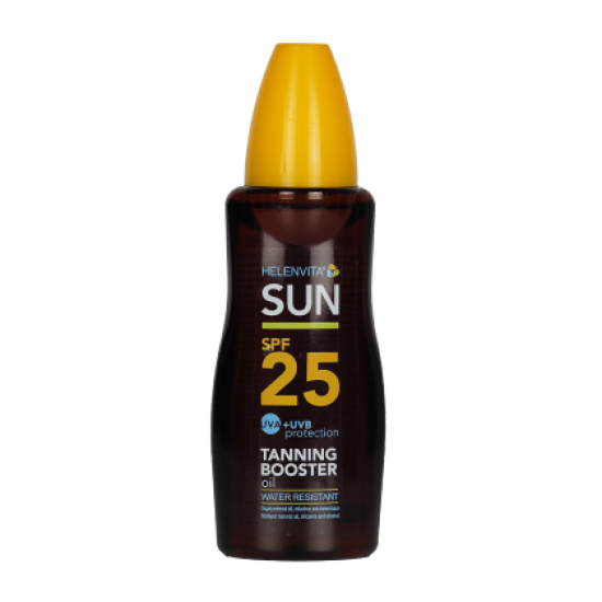 Helenvita Sun Tanning Booster Oil SPF25 Αντηλιακό Λάδι για Μεσαία Προστασία 200ml